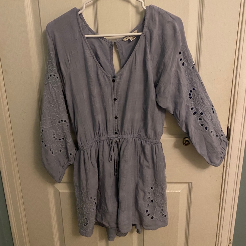 Boho Baby blue lace romper